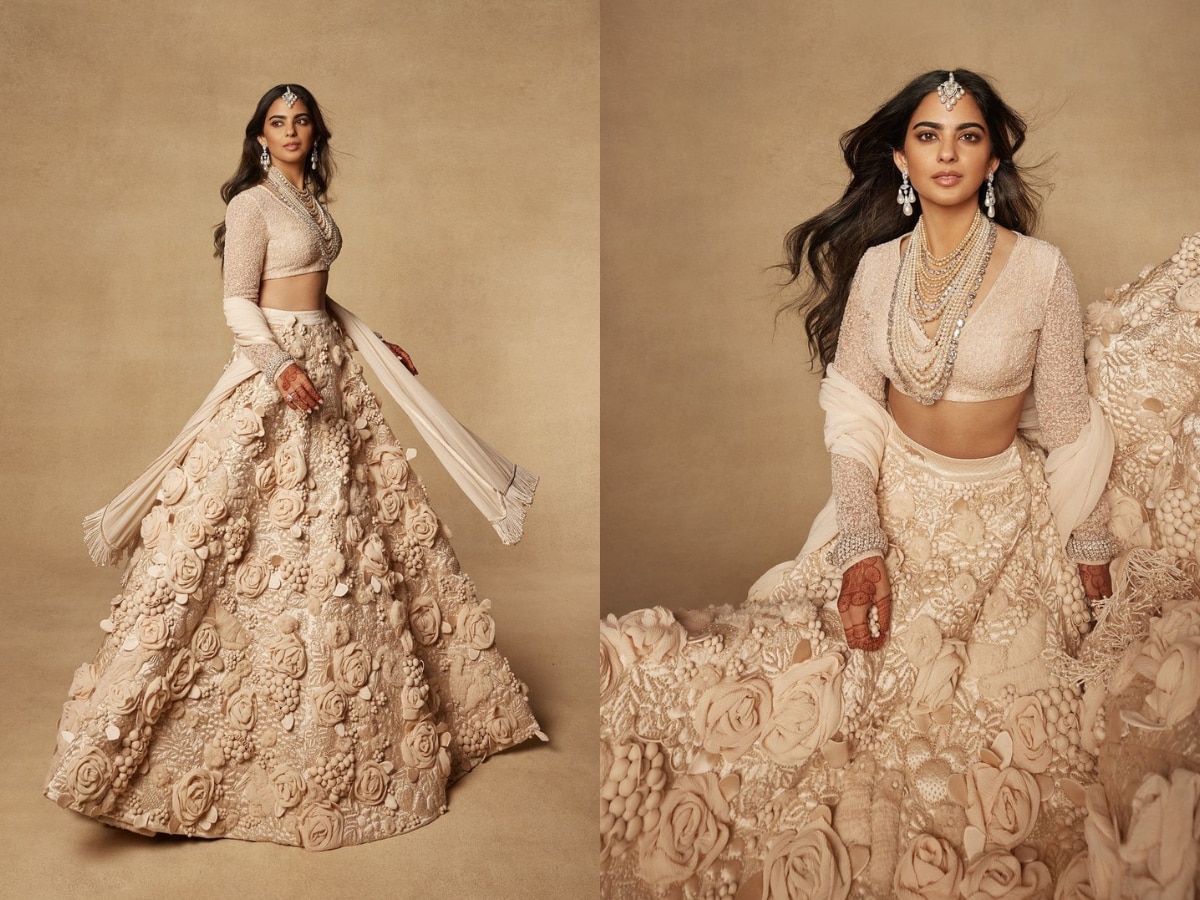 Isha Ambani Radiates Elegance In Custom Sabyasachi For Anant Ambani ...