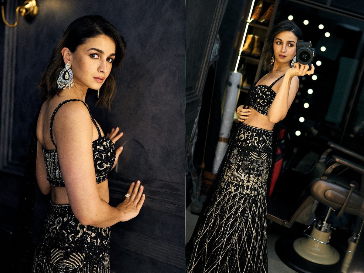 Alia Bhatt Dons Luxurious Black Velvet Lehenga At Anant Ambani Radhika Merchant s Glamorous Sangeet News18