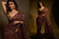 Mouni Roy Stuns in Smoky Quartz Saree at Anant Ambani and Radhika Merchant's Star-Studded Sangeet