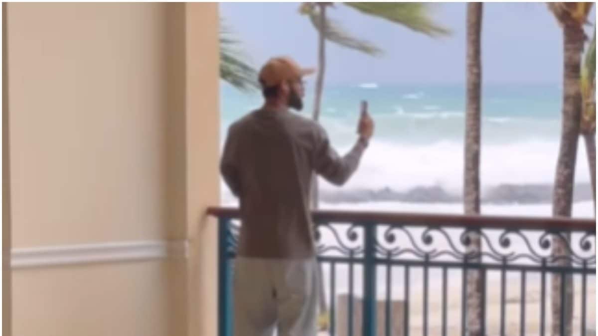 Cricket Viral Video: Virat Kohli Video Calls Anushka Sharma From Barbados to Show Hurricane Beryl