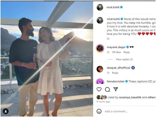 Virat Kohli's Heartfelt Tribute to Anushka Sharma: 'This Victory is as Much Yours as it’s Mine'