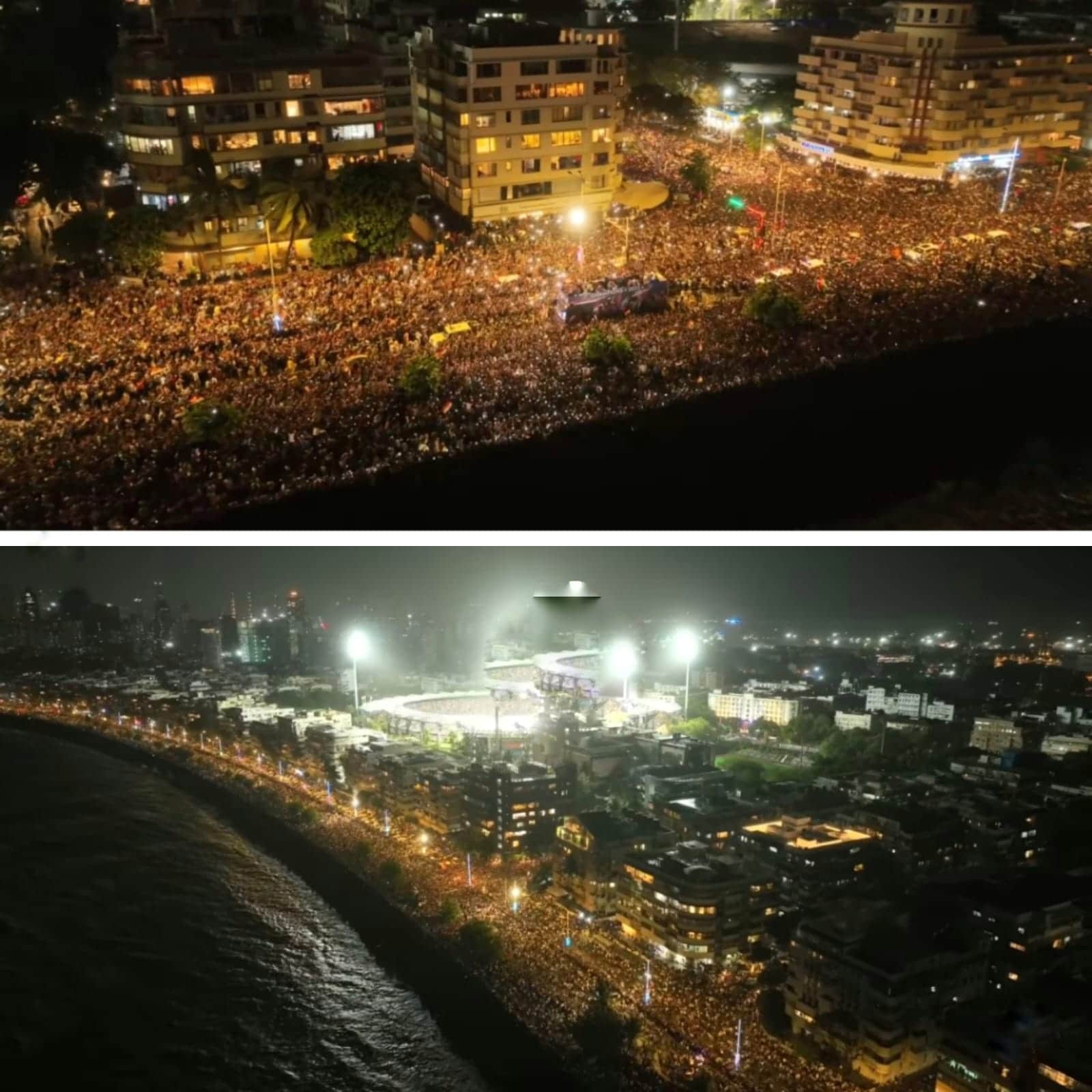 Thousands of fans turned up at Marine Drive to express their love and support towards their favourite Team India. (Team India) Thousands of fans turned up at Marine Drive to express their love and support towards their favourite Team India. (Team India)