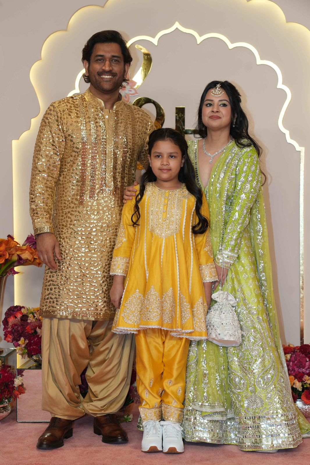 MS Dhoni and Sakshi Dhoni along with their daughter Ziva dazzle at the wedding of Anant Ambani and Radhika Merchant. (Image: Viral Bhayani) MS Dhoni and Sakshi Dhoni along with their daughter Ziva dazzle at the wedding of Anant Ambani and Radhika Merchant. (Image: Viral Bhayani)