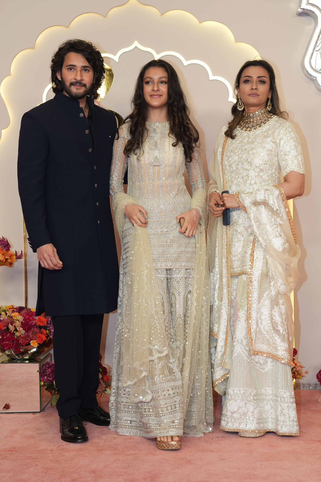 Mahesh Babu and wife Namrata Shirodkar arrive with their daughter Sitara Ghattamaneni for the wedding of Anant Ambani and Radhika Merchant. (Image: Viral Bhayani) Mahesh Babu and wife Namrata Shirodkar arrive with their daughter Sitara Ghattamaneni for the wedding of Anant Ambani and Radhika Merchant. (Image: Viral Bhayani)