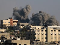 Israel and Hamas have reached a landmark agreement to cease hostilities in Gaza. (Image: AFP) Smoke billows during Israeli airstrikes on areas southeast of Deir el-Balah city amid the ongoing conflict between Israel and the Palestinian Hamas militant group. (Image: AFP)