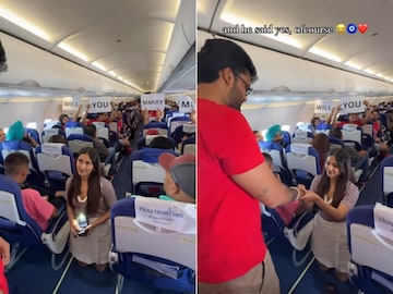 Indian Woman Surprises Boyfriend On IndiGo Flight, Mid-air Proposal