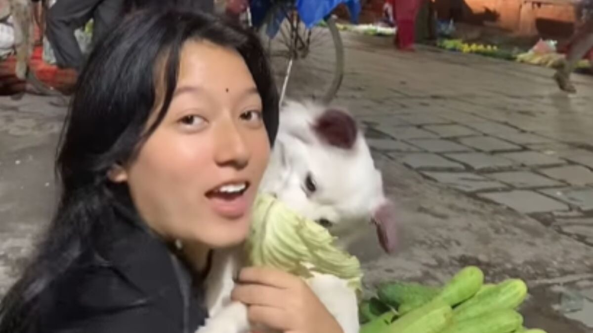 Beauty, Bollywood, Veggies: Nepali Girl's Unique Style of Selling Vegetables on Street Goes Viral; Watch Video