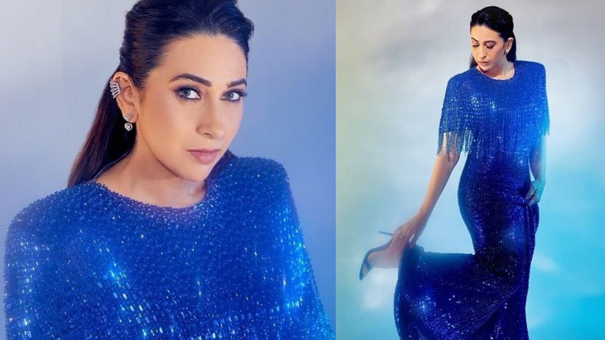 Karisma Kapoor Shines Like A Dream In A Glitzy Blue Gown From Jenny Packham Couture