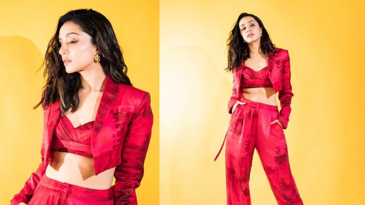 Shraddha Kapoor Paints The Town Red With Fiery Abstract Pantsuit – News18