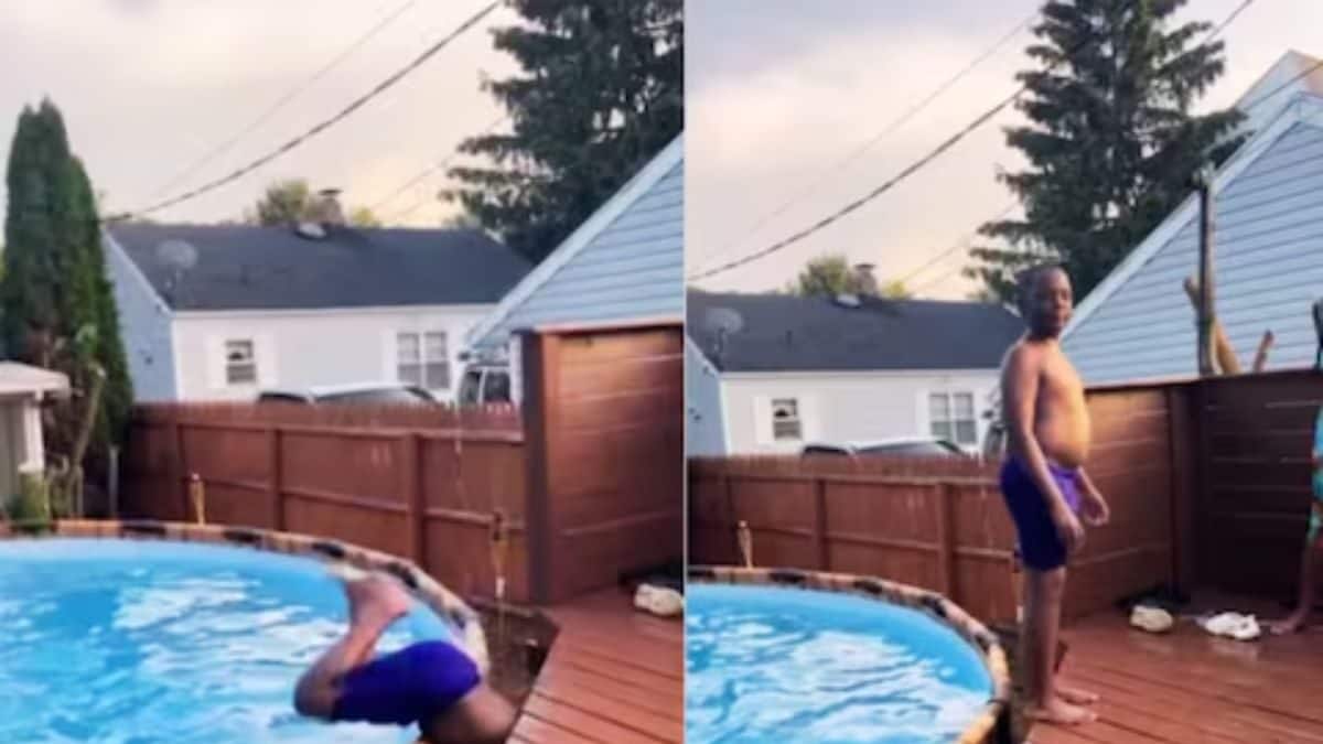 Boy Performs Backflip To Dive Into A Pool, What Happens Next Will Shock ...