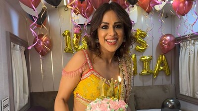 nia sharma birthday dress High-Neck Long Black Prom Dress with Gold Beads Black / 12