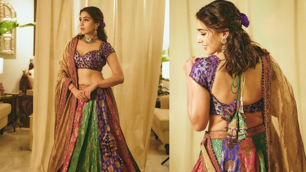 Sara Ali Khan’s Vibrant Lehenga Is Crafted from Vintage Brocade Saris – News18