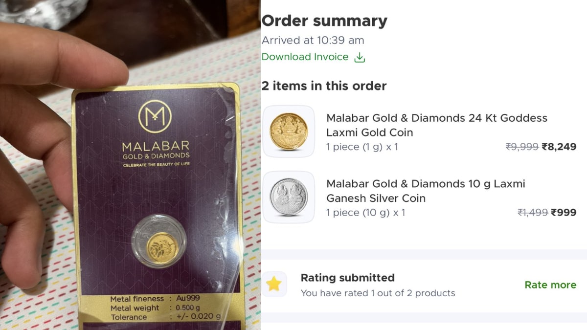Blinkit Customer Claims He Received 0.5 GM Gold Coin Instead Of 1