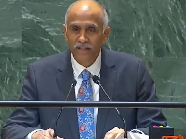 India’s Permanent Representative to the UN, Ambassador P. Harish spoke at the 79th Session of the UNGA on Monday. (Screengrab)

