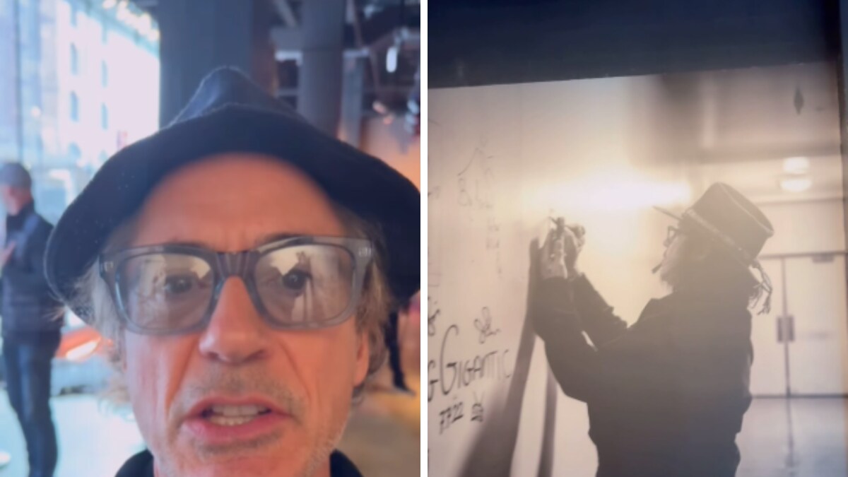 Robert Downey Jr Takes A Tour Of 'Brother' Johnny Depp's New Art Show