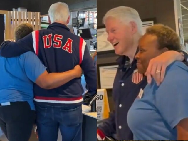 The moment came while Bill was in Georgia to campaign for Democratic candidate Kamala Harris. (Screengrab)