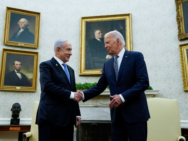 U.S. President Joe Biden meets with Israeli Prime Minister Benjamin Netanyahu in the Oval Office at the White House in Washington, U.S., July 25, 2024. (Reuters)