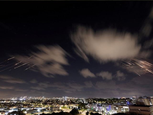  Iron Dome anti-missile system intercepts rockets after Iran fired a salvo of ballistic missiles, as seen from Ashkelon, Israel, October 1, 2024. (Reuters)