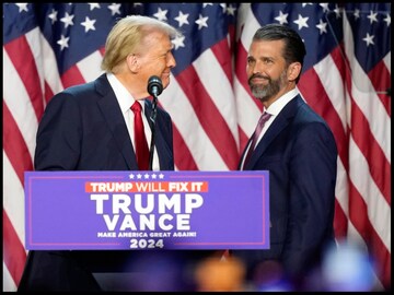 US President-elect Donald Trump with his son Donald Trump Jr. (AP)