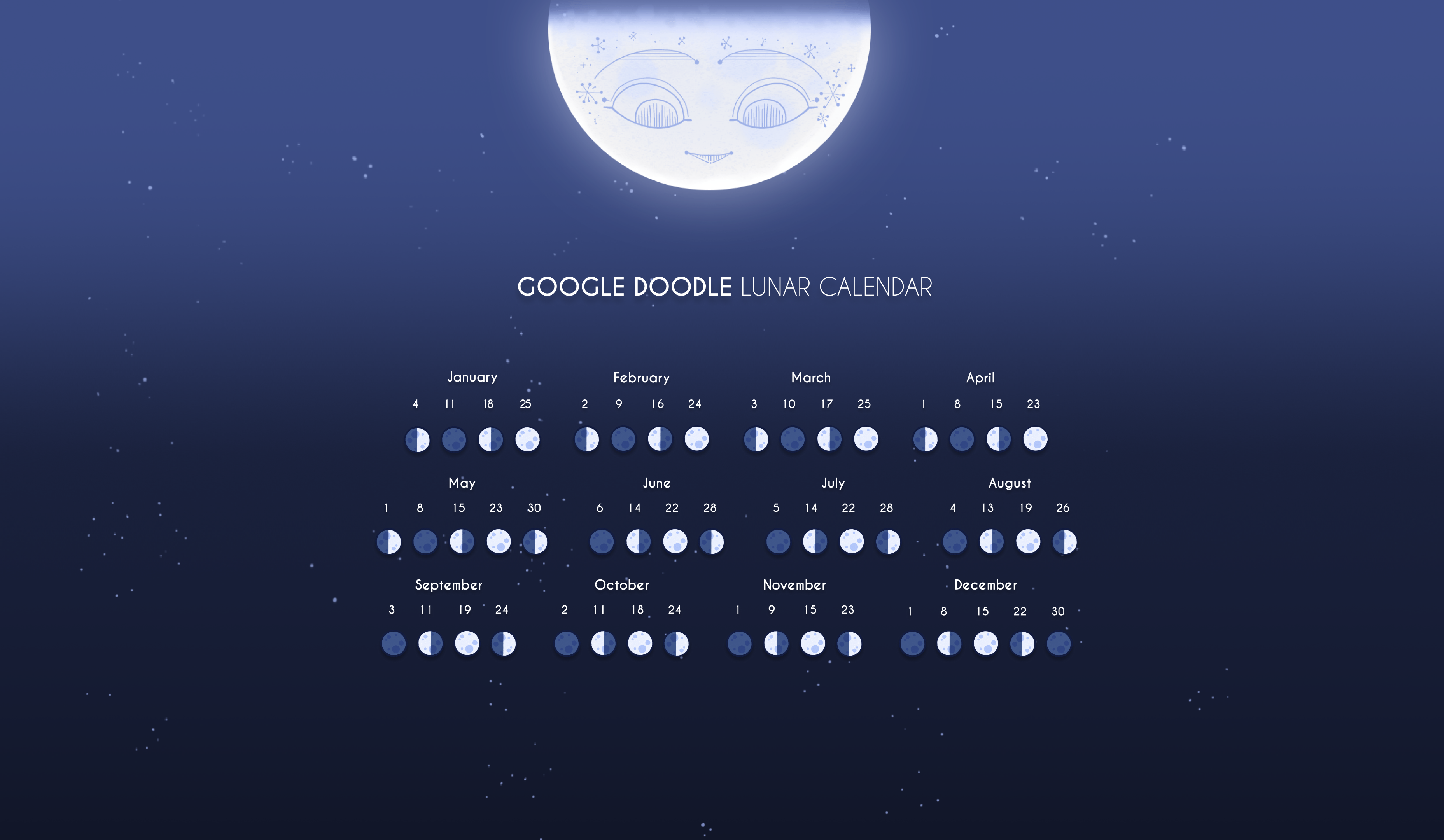 Google Doodle Celebrates November's Half Moon With Lunar Card Game