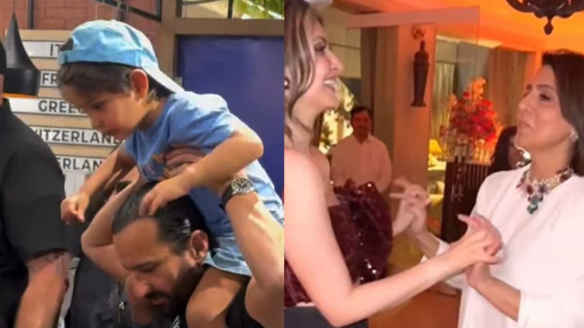 Saif Ali Khan Carries Jeh On His Shoulders During MrBeast, Logan Paul Event; Neetu And Riddhima Kapoor’s Jamal Kudu Dance Goes Viral