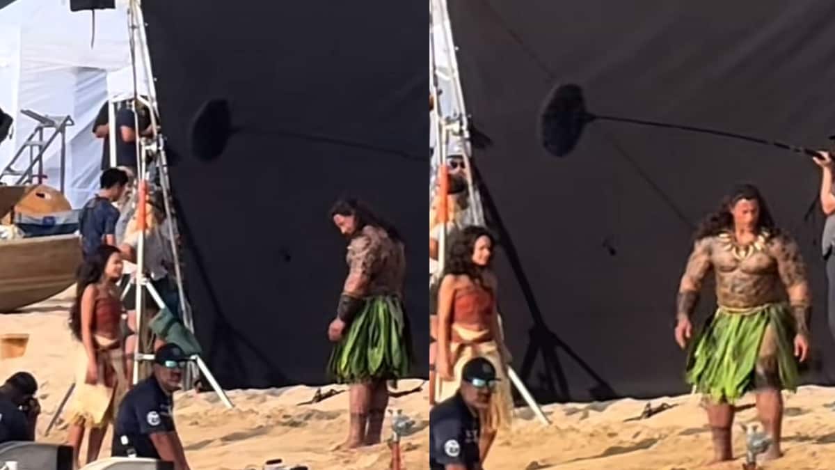 Moana Live-Action BTS Pictures Are All About Dwayne Johnson As Maui |  Movies News - News18