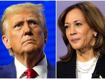 Republican presidential nominee former President Donald Trump and Democratic presidential nominee Vice President Kamala Harris. (AP photo)