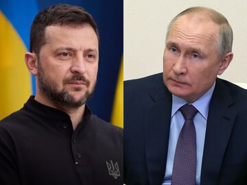 Ukraine President Volodymyr Zelenskyy and Russian President  Vladimir Putin | AP Image (File)