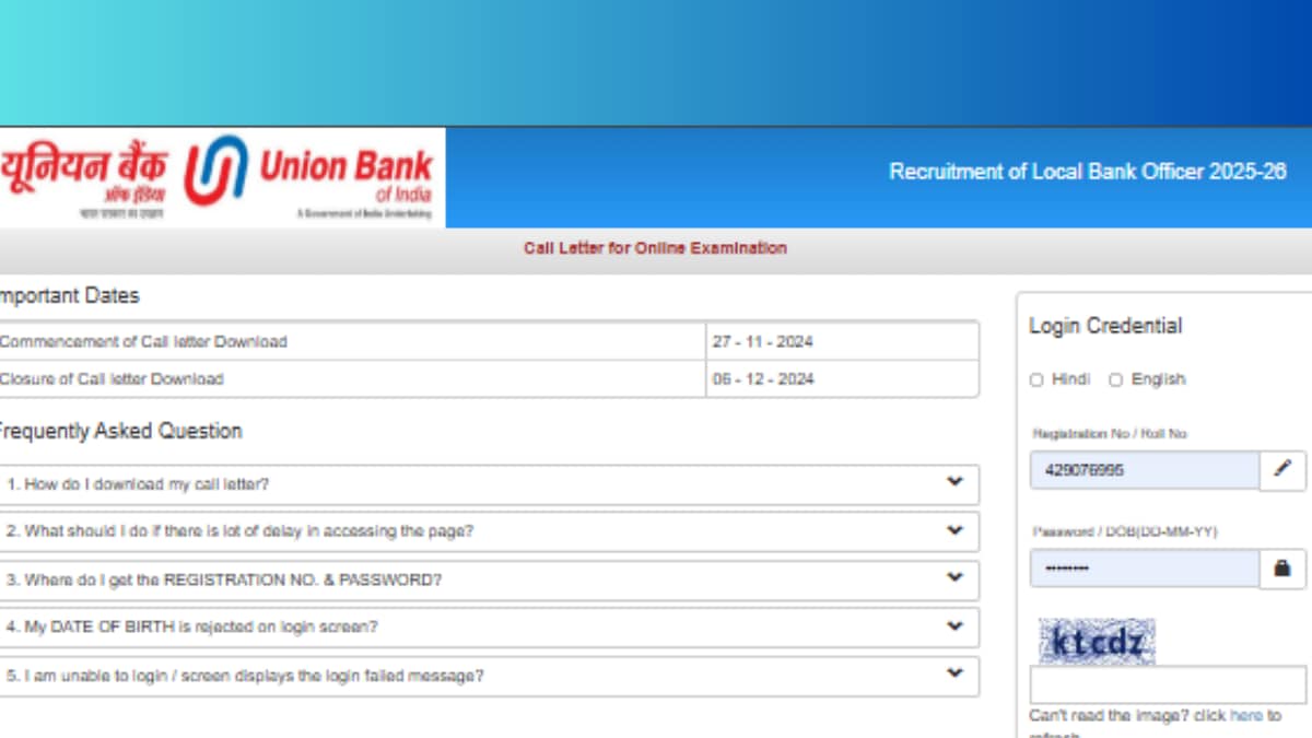 Union Bank LBO Admit Card 2024 Out At unionbankofindia.co.in, Direct Link To Download Here