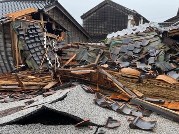 Entire streets of old traditional houses were damaged in the village of Kuroshima in the January 1 earthquake. (File image/X)