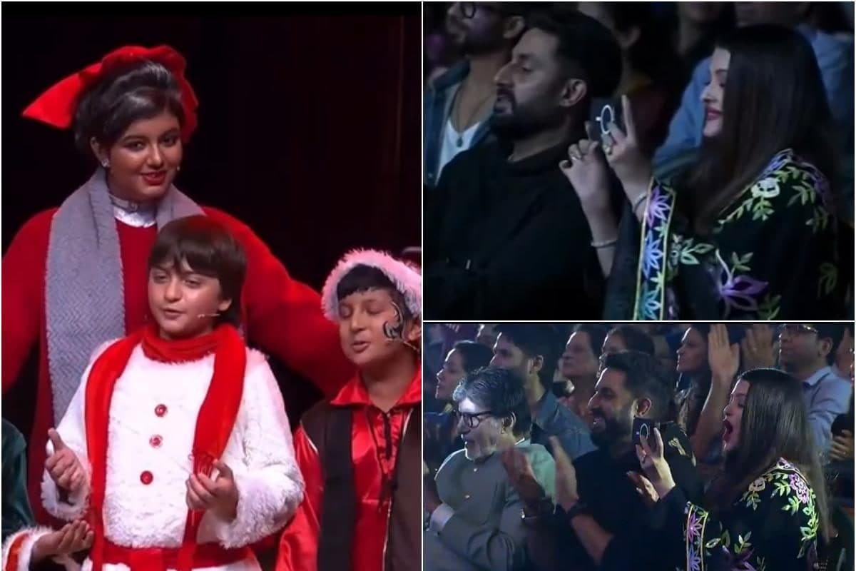 Aaradhya Bachchan, AbRam Khan Sing Christmas Song Together; Aishwarya Rai-Abhishek Happily Record | VIDEOS