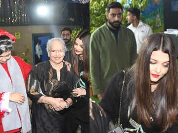 Aishwarya Rai, Abhishek Bachchan and Aaradhya at Dhirubhai Ambani International School.