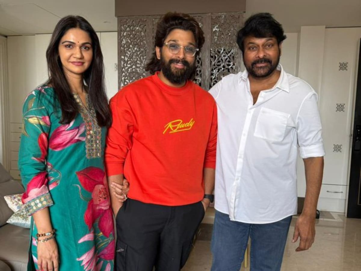 Allu Arjun released from jail, meets Chiranjeevi.