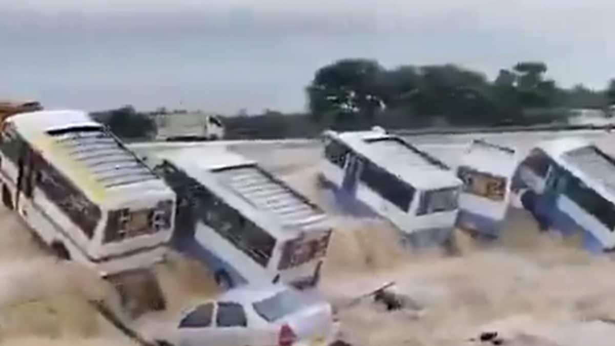 Cyclone Fengal: Buses Swept Away By Floodwaters As Storm Wreaks Havoc ...