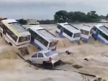 Cyclone Fengal: Buses Swept Away By Floodwaters As Storm Wreaks Havoc