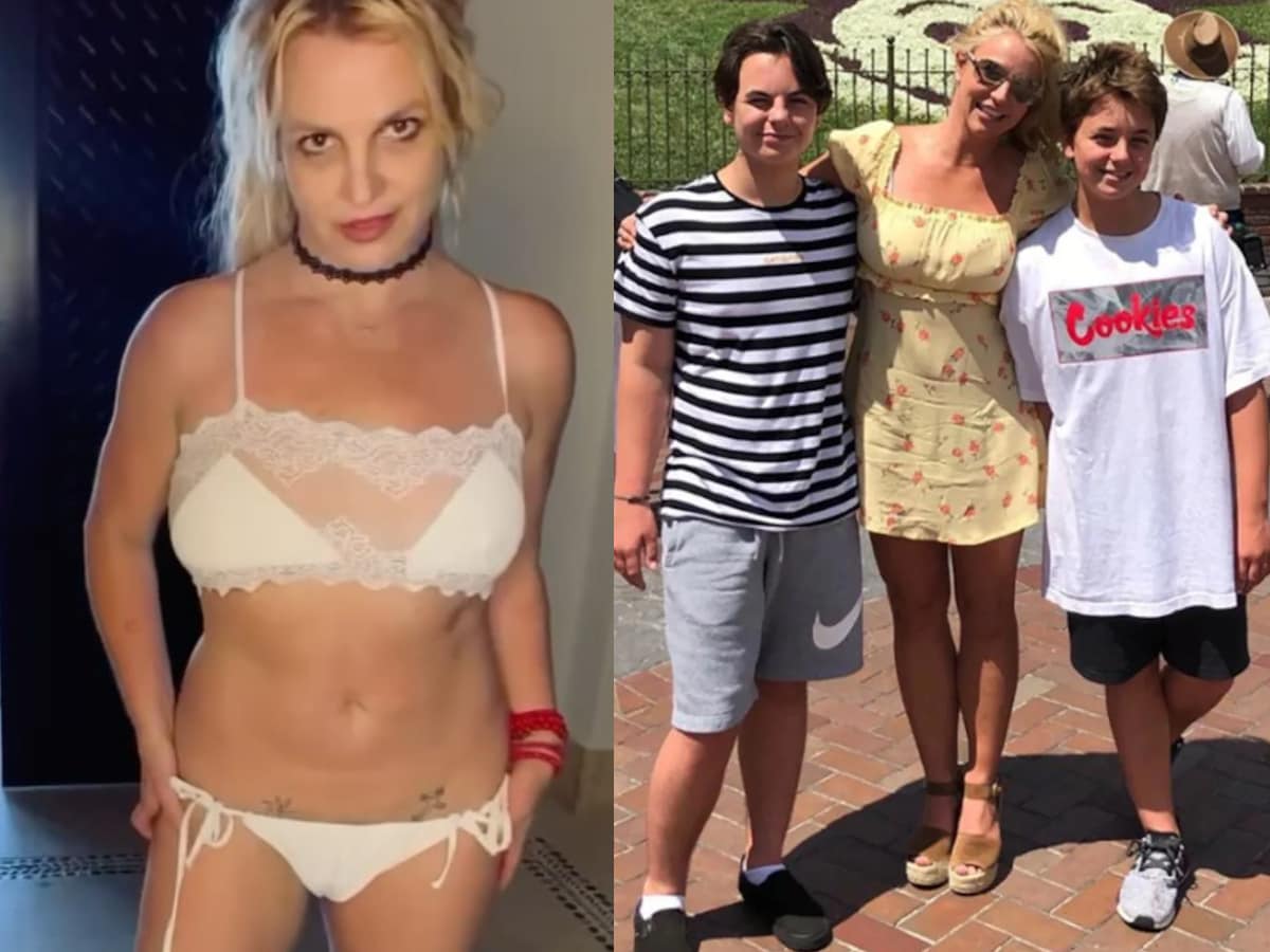Britney Spears Celebrates Christmas Reunion With Sons, Strips Down 