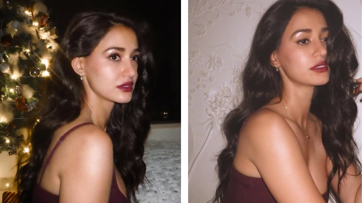 Disha Patani Stuns in Wine-Coloured Glam at Manish Malhotra’s Star-Studded Bash – News18