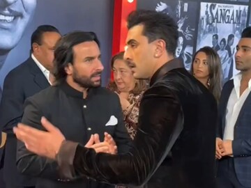 Saif Ali Khan and Ranbir Kapoor at Raj Kapoor's centenary celebration. 