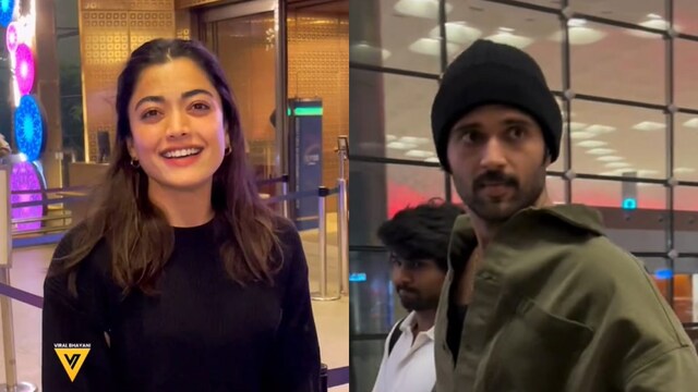 Rashmika Mandanna Blushes As She Heads Out Of Mumbai With Vijay Devarakonda, Watch Videos - News18