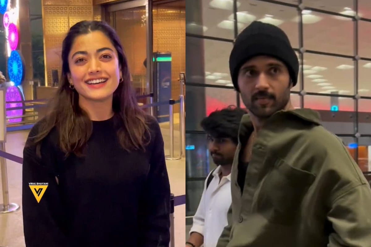 Rashmika Mandanna Blushes As She Heads Out Of Mumbai With Vijay Devarakonda, Watch Videos