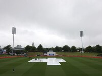 Seddon Park pitch under covers [AFP Photo]