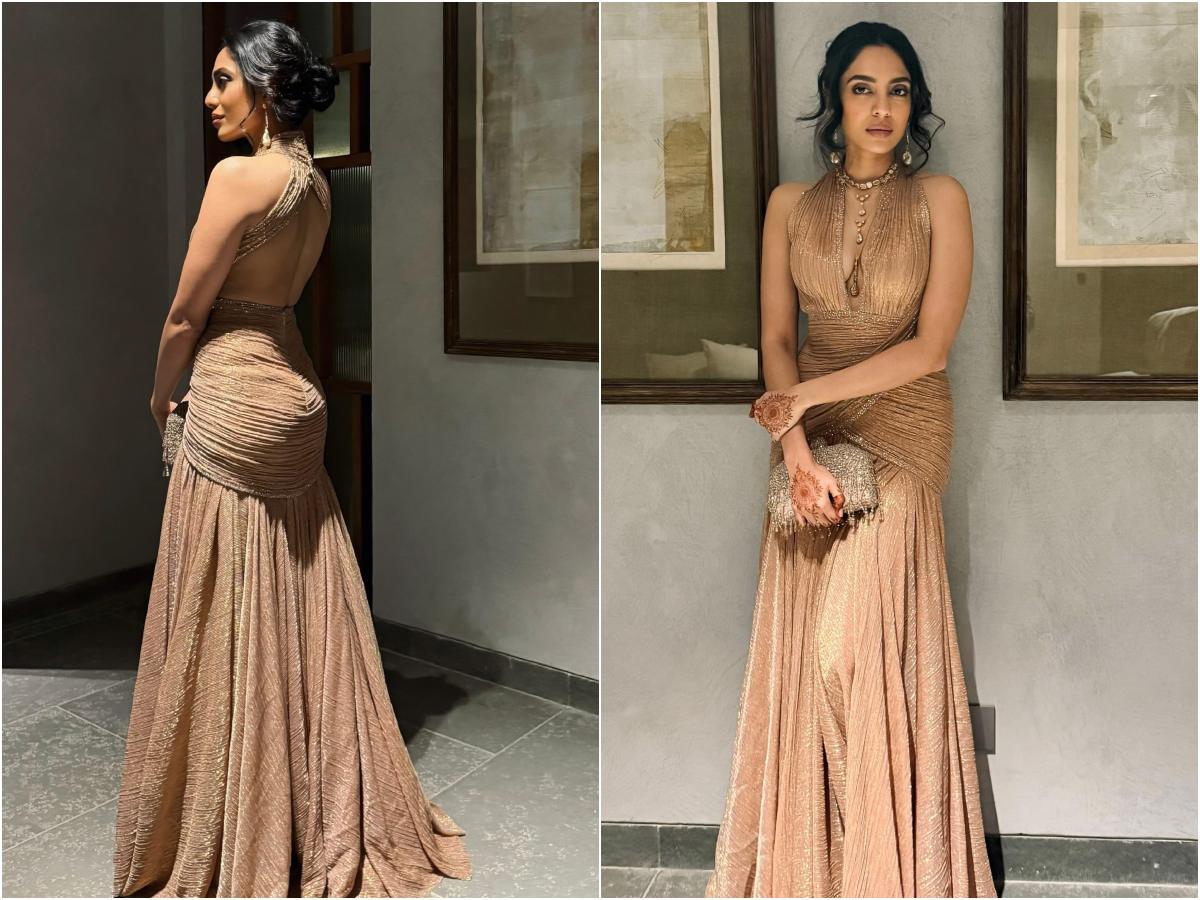 Sobhita Dhulipala Oozes Oomph In Gold Gown At Post-Wedding Cocktail Party With Naga Chaitanya | PICS | Movies News