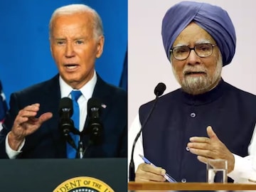 US President Joe Biden and former PM Manmohan Singh | File Image