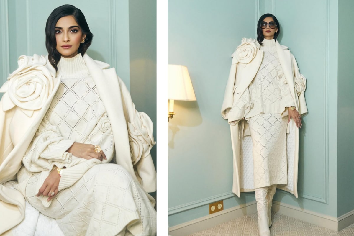 Sonam Kapoor Blooms in Ivory Elegance at Elie Saab's Paris Fashion Week Haute Couture Show