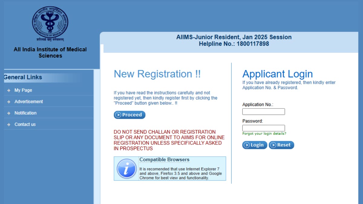 AIIMS Recruitment 2025: Registration Begins For Junior Resident Posts, Direct Link Here