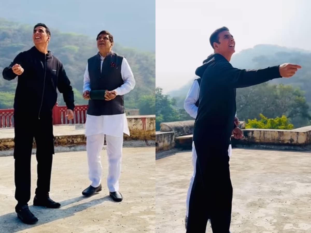 Akshay Kumar and Paresh Rawal Fly Kites on the Sets of Bhooth Bangla in Jaipur