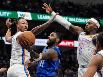 Kyrie Irving in action against the OKC Thunder (AP)