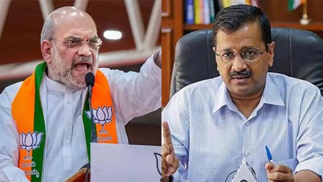 Union Home Minister Amit Shah and AAP convenor Arvind Kejriwal | File Image/PTI