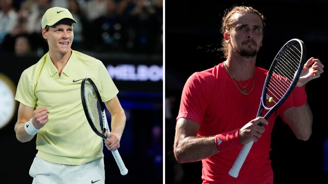 Jannik Sinner (L) takes on Alexander Zverev in the men's singles final at the Australian Open 2025. (Image: AP)