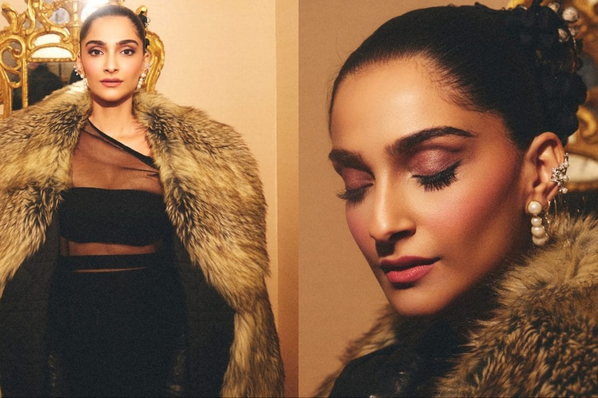 Sonam Kapoor Takes Over Paris In Dior Faux Fur Coat, Kaala Gajra and Sheer Elegance